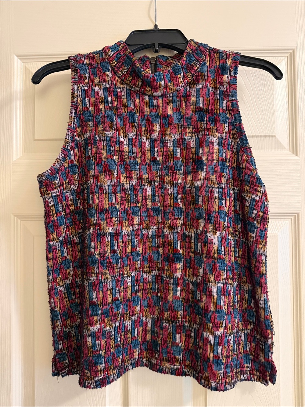 Anthropologie Sleeveless Mock Neck Knit Top in Multicolor